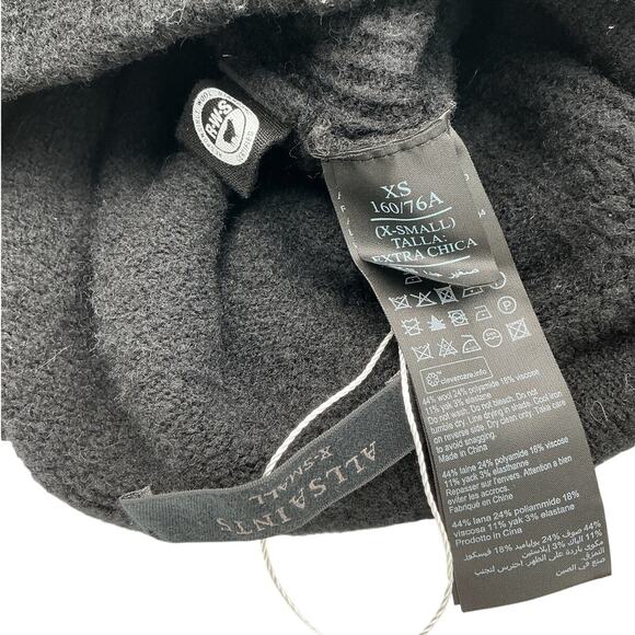 Allsaints Lock Black Wool Mock Neck Sweater Size XS - Picture 4 of 4